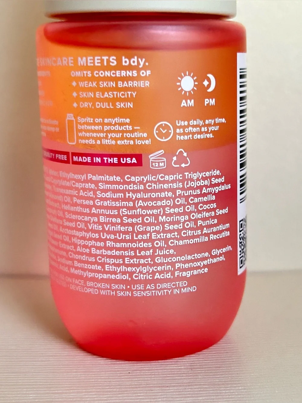 bdy. Brightening Dual Phase Body Serum Mist with Niacinamide + Squalane